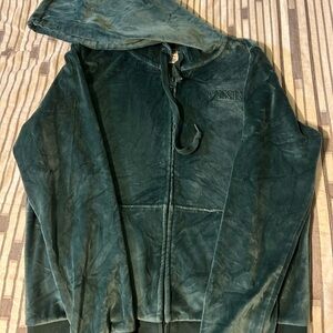 PINK Victoria's Secret Teal Velvet Hoodie
